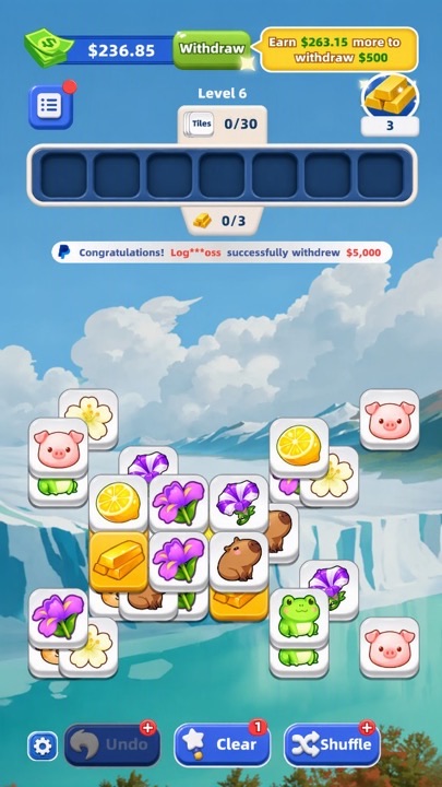 Prize Tiles with undo clear shuffle tools